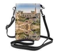 QAZWZML Bolso cruzado con estampado de Israel at The Tower of David, cartera de cuero con solapa, correa de hombro desmontable, adecuada para viajes y camping.