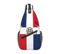 QAZWZML Bolso cruzado de un solo hombro estampado de República Dominicana, bolsa de pecho ajustable, diseñada específicamente para viajes y ciclismo