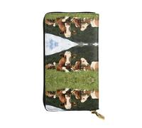 QAZWZML Bolso de mano con estampado de vacas lindas sobre hierba, unisex, bolsa de almacenamiento de monedas, adecuada para viajes y uso diario