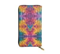 QAZWZML Bolso de mano de piel misteriosa de tótem tie-dye, adecuado para hombres o mujeres, cartera larga, tamaño 6,3 x 26,6 cm