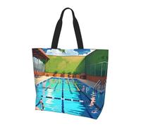 QAZWZML Bonita bolsa de hombro con estampado de tigre blanco, adecuada para viajes, yoga y compras., Flamingo y Piscina, Talla única