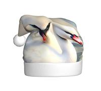 QAZWZML Bonito sombrero de Navidad con estampado de cisne, sombrero decorativo de tamaño adulto, adecuado para fiestas de Navidad, accesorios de ropa