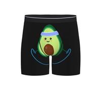 QAZWZML Bonitos calzoncillos tipo bóxer con estampado de aguacate, calzoncillos deportivos extralargos, diseñados para hombres adultos, Negro, L