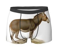 QAZWZML Bonitos calzoncillos tipo bóxer deportivos con estampado de burro, perfectos para correr, fitness y uso diario casual, Negro, XXL