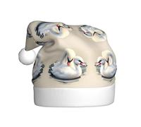 QAZWZML Bonitos sombreros decorativos de Navidad con estampado de cisne, sombreros de Navidad para adultos, suministros de fiesta de vacaciones para hombres y mujeres