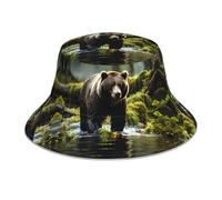 QAZWZML Brown Bear Pounce - Sombrero plegable para adultos, apto para fitness al aire libre y viajes
