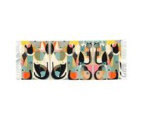 QAZWZML Bufanda de borla con estampado de gato de arte moderno de mediados de siglo, chal para mujer, cálido y se puede combinar con abrigos, abrigos y trajes.