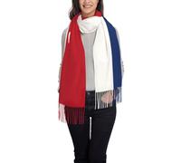 QAZWZML Bufanda de borla de la Copa del Mundo 2026 de la bandera holandesa, color rojo, blanco y azul, poliéster, talla única