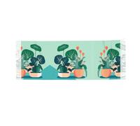 QAZWZML Bufanda de borla estampada con plantas verdes de dibujos animados para interiores, chal para mujer, cálido y se puede combinar con abrigos, abrigos y trajes.