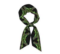 QAZWZML Bufanda de seda estampada para mujer, diseño de lagarto mirando hacia el cielo, pañuelo elegante para la cabeza, se puede utilizar como accesorio de bolso o corbata.