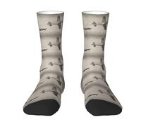 QAZWZML Calcetines deportivos con estampado de aviones de la Segunda Guerra Mundial, calcetines blancos cálidos a media pantorrilla, adecuados para actividades al aire libre., 2 Negro-2, Altoa única
