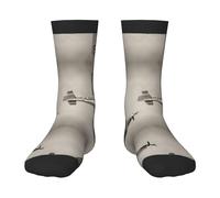 QAZWZML Calcetines elásticos de media pantorrilla negros con estampado de aviones de la Segunda Guerra Mundial, decorativos, adecuados para deportes y correr., 3 Negro, One Size