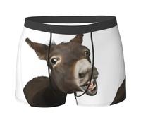 QAZWZML Calzoncillos tipo bóxer elásticos con estampado de burro divertido para hombre, en varios tamaños, adecuados para el uso diario, Negro, S
