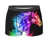 QAZWZML Calzoncillos tipo bóxer elásticos para hombre con estampado de caballo de fuego, en varios tamaños, adecuados para el uso diario, Negro, XL