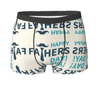 QAZWZML Calzoncillos tipo bóxer elásticos para hombre con estampado del día del padre, pantalones cortos en varios tamaños, adecuados para el uso diario, Negro, XXL