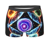 QAZWZML Calzoncillos tipo bóxer para hombre, leggings estampados Cosmic Stars, elásticos, Negro, XL