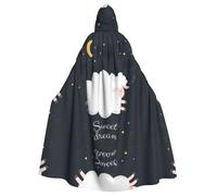 QAZWZML Capa con capucha de Halloween para adultos, con estampado de dulces sueños, adecuada para disfraces de vacaciones y disfraces de personajes