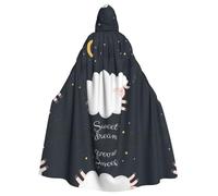 QAZWZML Capa con capucha de Halloween para adultos, con estampado de dulces sueños, ideal para decoraciones de escenario y fiestas familiares