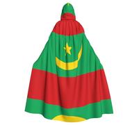 QAZWZML Capa con capucha de Halloween para adultos, con la bandera de Mauritania, adecuada para disfraces de vacaciones y disfraces de personajes