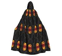 QAZWZML Capa con capucha de Halloween para adultos, diseño de oso come miel, para fiestas festivas, adecuada para decoraciones de escenario y fiestas familiares