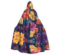 QAZWZML Capa con capucha estampada de Among the Flowers para adultos, con capucha de ala ancha con pajarita, adecuada para fiestas de disfraces