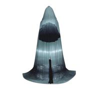 QAZWZML Capa con capucha estampada M Black Umbrella in the rain para actuaciones escénicas y cosplay