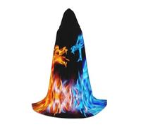 QAZWZML Capa con capucha para adolescentes con estampado de dragones de hielo y fuego para fiestas de vacaciones, disfraces de bruja y fiestas de disfraces