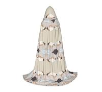 QAZWZML Capa con capucha para adolescentes con estampado de pereza de gato para fiestas de vacaciones, disfraces de bruja y fiestas de disfraces