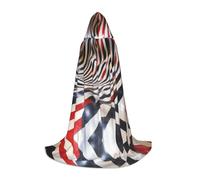 QAZWZML Capa grande con capucha estampada Grid Illusion, disfraz de cosplay, perfecto para disfraces y fiestas de vacaciones