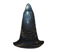 QAZWZML Capa grande con capucha impresa en espiral hacia el infinito, disfraz de cosplay, perfecto para disfraces y fiestas de vacaciones