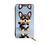 QAZWZML Card Love Fancy Puppy - Cartera de mano de piel, adecuada para hombres o mujeres, tamaño 2.5 x 10.5 pulgadas