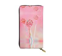 QAZWZML Cartera de mano de piel de piruleta colorida, adecuada para hombres o mujeres, tamaño 2.5 x 10.5 pulgadas