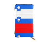 QAZWZML Cartera de piel con la bandera de Eslovenia, adecuada para hombres o mujeres, cartera larga, tamaño 2.5 x 10.5 pulgadas