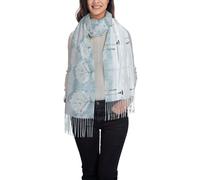 QAZWZML Chal largo de borlas con diseño de pájaros en el parque en un día nevado, bufanda cálida estampada, adecuado para la oficina, bodas, escapadas de fin de semana.