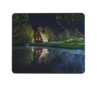 QAZWZML Chalet by the lake - Alfombrilla de mouse de escritorio impresa para juegos de escritorio adecuada para oficina y juegos, 7 x 8.6 pulgadas