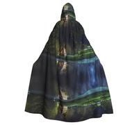 QAZWZML Chalet by the lake Poncho con capucha estampado para adultos, poncho de decoración de fiesta para reuniones de vacaciones