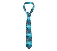 QAZWZML Corbata estampada para hombre con diseño de ballenas bajo el mar, adecuada para banquetes de negocios, bodas, ocasiones de oficina, longitud de 1,5 m