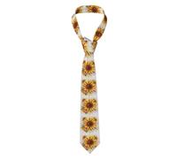 QAZWZML Corbata estampada para hombre, diseño de girasol amarillo en aceite, adecuada para banquetes de negocios, bodas, ocasiones de oficina, longitud de 1,5 m