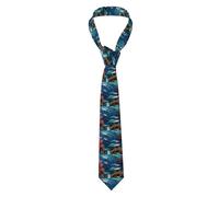 QAZWZML Corbata estampada Submarine Shark Coral para hombre, adecuada para banquetes de negocios, bodas, ocasiones de oficina, longitud de 1,5 m