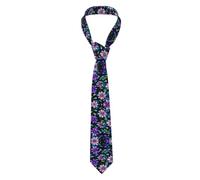 QAZWZML Corbatas estampadas elegantes de camelia morada, para hombre, adecuadas para ocasiones de negocios como trabajo, fiestas y bodas.
