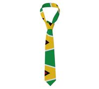 QAZWZML Corbatas estampadas elegantes de la bandera de Guyana, adecuadas para ocasiones de negocios como trabajo, fiestas y bodas.