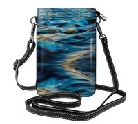 QAZWZML Dawn Ocean Waves - Bolso cruzado con estampado de ondas, cartera de cuero con solapa, correa de hombro desmontable, adecuada para viajes y camping.