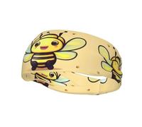 QAZWZML Diadema con estampado de abeja amarilla que absorbe el sudor y correa neutra transpirable, adecuada para gimnasio y actividades al aire libre