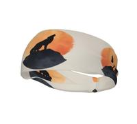 QAZWZML Diadema con estampado de atardecer y lobo, absorbe el sudor y correa neutra transpirable, adecuada para gimnasio y actividades al aire libre