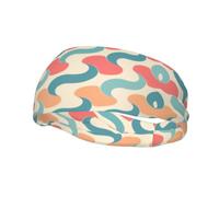 QAZWZML Diadema con estampado de curvas azules que absorbe el sudor y correa neutra transpirable, adecuada para gimnasio y actividades al aire libre