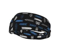 QAZWZML Diadema con estampado de flecha azul que absorbe el sudor y correa neutra transpirable, adecuada para gimnasio y actividades al aire libre