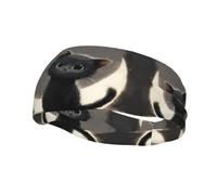 QAZWZML Diadema con estampado de gatito negro y la luna, absorbe el sudor y correa neutra transpirable, adecuada para gimnasio y actividades al aire libre