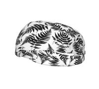 QAZWZML Diadema con estampado de hojas negras que absorbe el sudor y correa neutra transpirable, adecuada para gimnasio y actividades al aire libre
