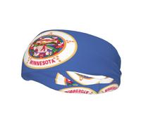 QAZWZML Diadema con estampado de la bandera del estado de Minnesota que absorbe el sudor y correa neutra transpirable, adecuada para gimnasio y actividades al aire libre