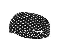 QAZWZML Diadema con estampado de lunares blancos y negros que absorbe el sudor y correa neutra transpirable, adecuada para gimnasio y actividades al aire libre
